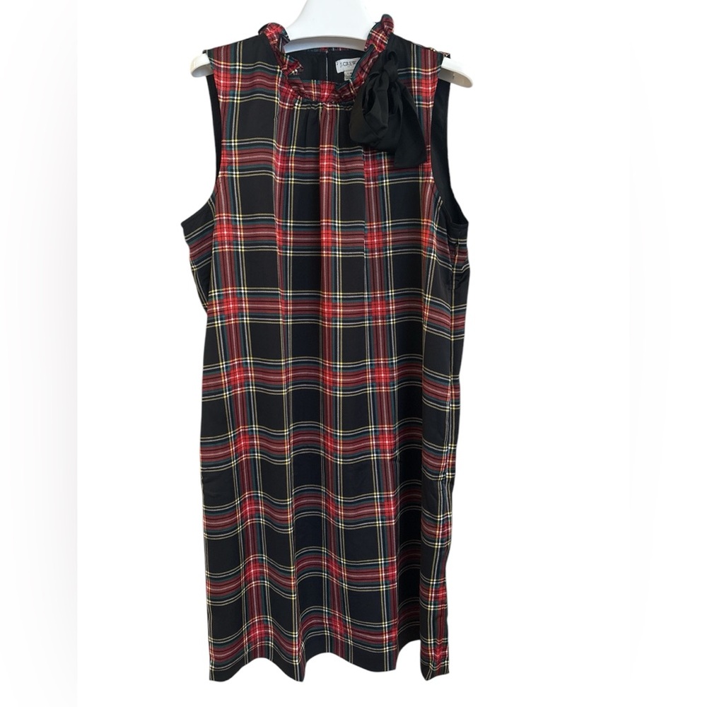 NWT J Crew Black and Red Plaid Dress